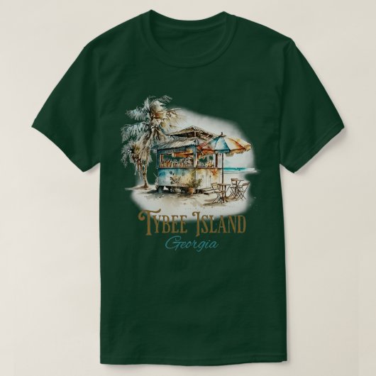 ティビーアイランドGAティキバービーチ水カラーデザインT Tシャツ (デザイン正面)