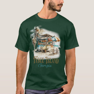 ティビーアイランドGAティキバービーチ水カラーデザインT Tシャツ