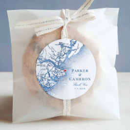 ティビーエレガントアイランドジョージアの地図結婚式の引き出物 ラウンドシール