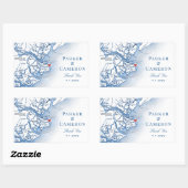 ティビーエレガントアイランドジョージアの地図結婚式の引き出物 長方形シール (シート)