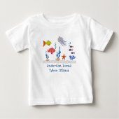 ティビー島GAおもしろい海魚お子様名 ベビーTシャツ (正面)
