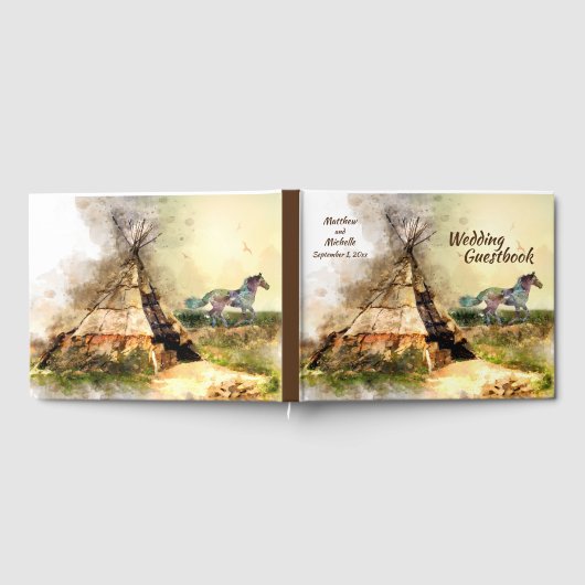 ティピとインディアンポニーボホーホーステペ結婚ーズ ゲストブック (全面)