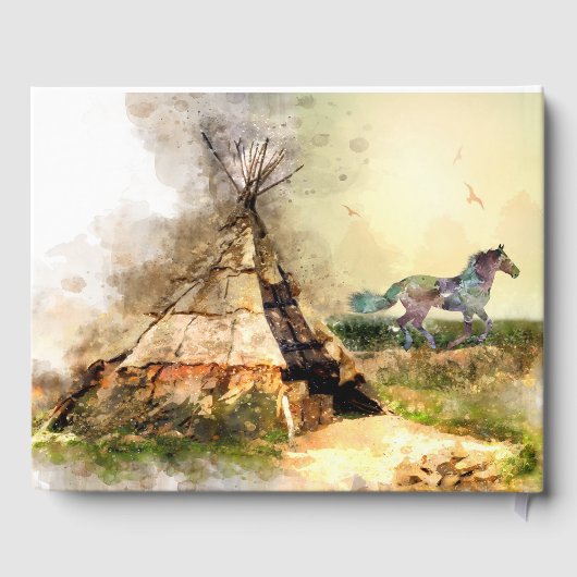 ティピとインディアンポニーボホーホーステペ結婚ーズ ゲストブック (裏面)