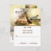 ティピとインディアンポニーボホーホーステペ結婚ーズ 出欠カード (正面/裏面)