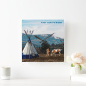 ティピウィンターキャンプ スクエア壁時計 (ホーム)