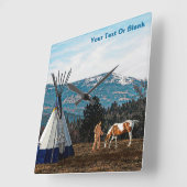 ティピウィンターキャンプ スクエア壁時計 (傾斜)