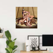 ティピーの中の女の喧嘩 ポスター (ホームオフィス)