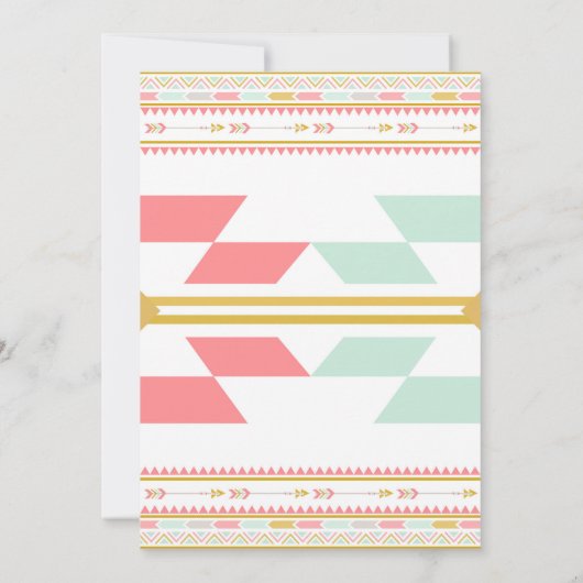 ティピ先住民アメリカンインディアンポウワオ誕生日 招待状 (裏面)