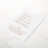 ティフはっきりしたアモダン結婚ニー 箔招待状 (回転した状態)