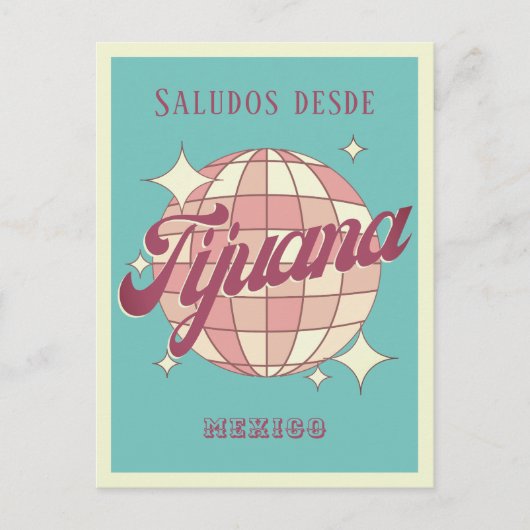 ティファナメキシコレトロヴィンテージパーティーはがき ポストカード (正面)