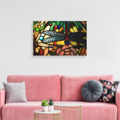 ティファニーのクローズアップステンドグラスのランプシェード キャンバスプリント (インサイチュ (リビング))