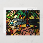 ティファニーのクローズアップステンドグラスのランプシェード ポストカード (正面/裏面)