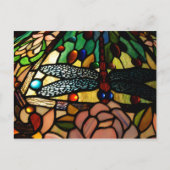 ティファニーのクローズアップステンドグラスのランプシェード ポストカード (正面)