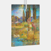 ティファニーのステンドグラスの窓の白鳥 ガラスオーナメント (正面右)