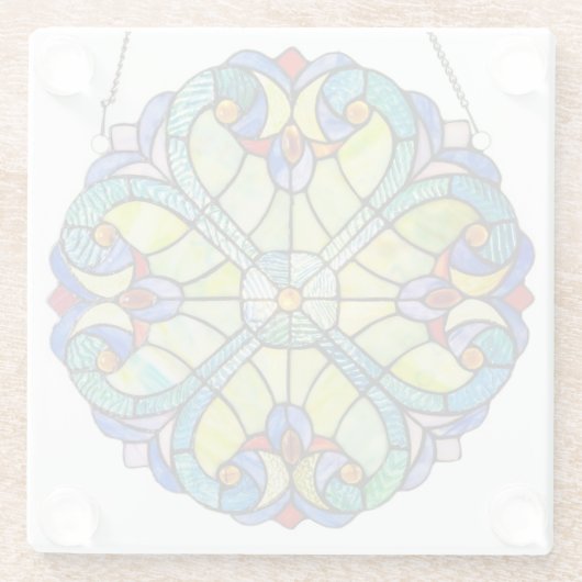 ティファニーのステンドグラスデザイン ガラスコースター (裏面)
