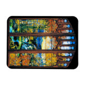 ティファニーのステンドグラス窓の風景 マグネット (横)