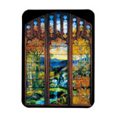 ティファニーのステンドグラス窓の風景 マグネット (縦)