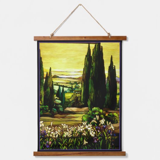 ティファニーのステンドグラス窓タペストリー 吊り下げ型タペストリー (正面)