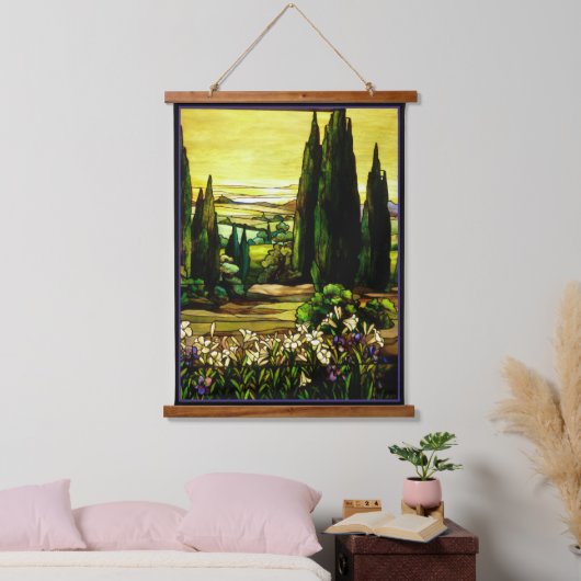 ティファニーのステンドグラス窓タペストリー 吊り下げ型タペストリー (寝室)