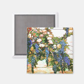 ティファニーのステンドグラス藤の花フローラ マグネット (正面/裏面)