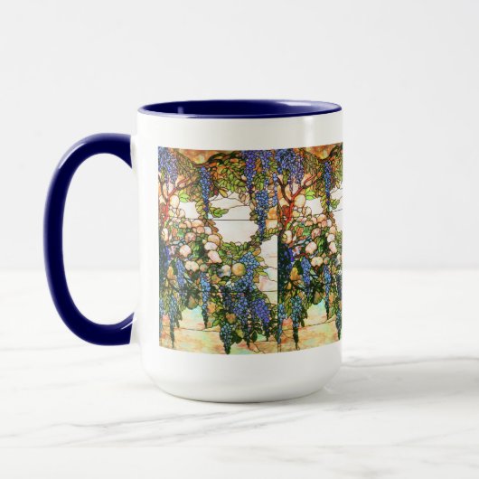 ティファニーのステンドグラス藤マグカップ マグカップ (左)