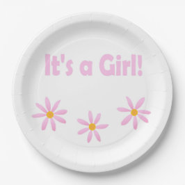 ティファニーの女の子のピンクフローラだ ペーパープレート