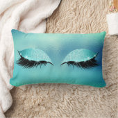 ティファニーアクアビップラッシュグラススリープグリッターメイクアップ ランバークッション (ブランケット)