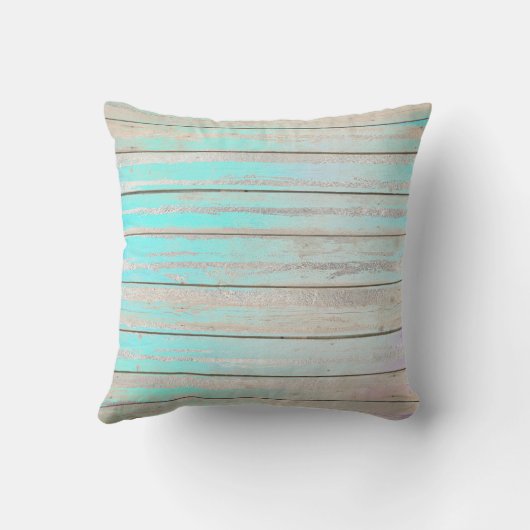 ティファニーアクアビーチホームブルーウッドグレーシルバー クッション (裏面)