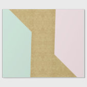 ティファニーアクアピンクローズ金ゴールドパステルジオメトリブライダル ラッピングペーパー (フラット)