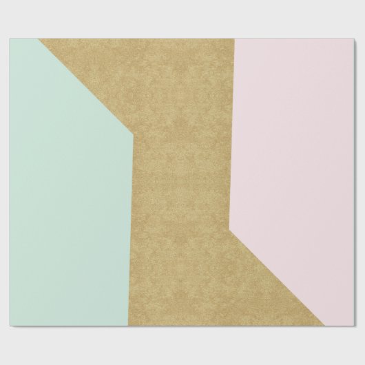 ティファニーアクアピンクローズ金ゴールドパステルジオメトリブライダル ラッピングペーパー (フラット)