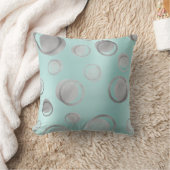 ティファニーアクアブルーシルバーメタリックサークルドットグレー クッション (ブランケット)