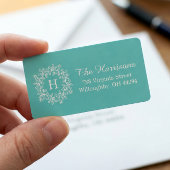 ティファニーエレガントティール（緑がかった色）グリーンフローラリースモノグラム ラベル