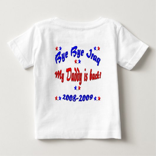 ティファニーカスタマイズのウェルカムホームダディーシャツ ベビーTシャツ (裏面)