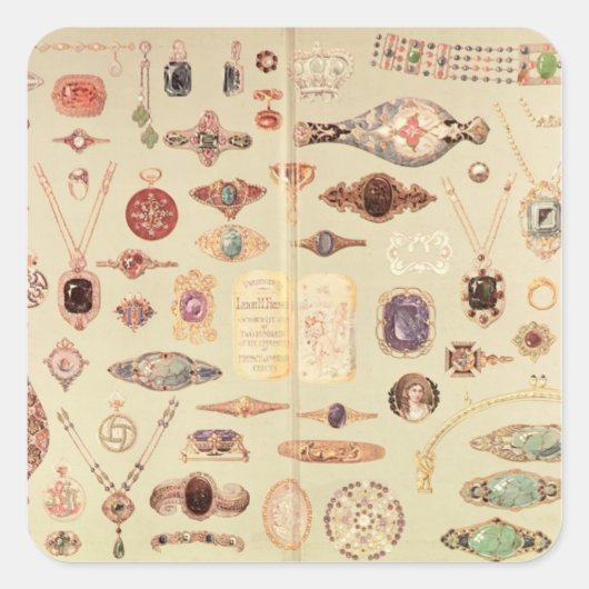 「ティファニーカタログ」からのジュエリー, 1890 スクエアシール (正面)