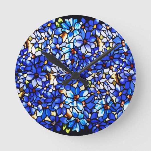 ティファニークレマティスへのコード ラウンド壁時計 (正面)
