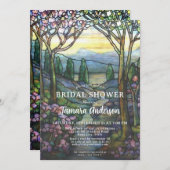 ティファニーグラスマウンテンズ&ストリームブライダルシャワー 招待状 (正面/裏面)