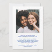 ティファニーコバルトブはっきりしたルモダン結婚ブルー セーブザデート (裏面)