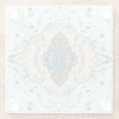 ティファニーゴールド：ラグジュアリー大理石シームレス ガラスコースター (裏面)