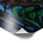 ティファニースタイルステンドグラス威厳のあるライオン フォトプリント            (角)