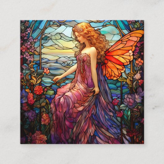 ティファニースタイルステンドグラス魔法の妖精 エンクロージャーカード (正面)