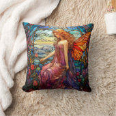 ティファニースタイルステンドグラス魔法の妖精 クッション (ブランケット)