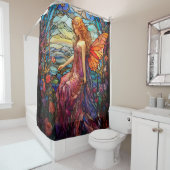 ティファニースタイルステンドグラス魔法の妖精 シャワーカーテン (インサイチュ)