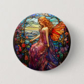 ティファニースタイルステンドグラス魔法の妖精 缶バッジ (正面)