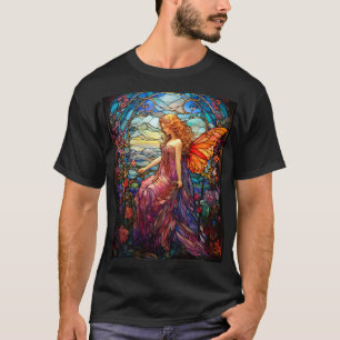 ティファニースタイルステンドグラス魔法の妖精 Tシャツ