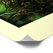 ティファニーステンドグラスピーコックパロットプリント ポスター (角)