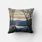 ティファニーステンドグラスマグノリアスアイリスアールヌーボー クッション (裏面)