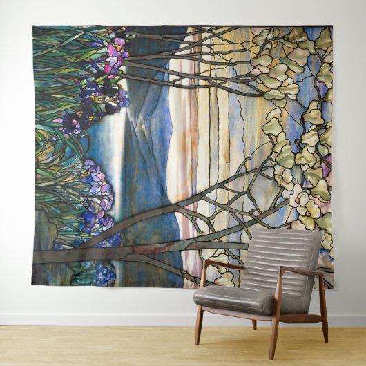 ティファニーステンドグラスマグノリアスイリセスアールヌーボー タペストリー (インサイチュ(横))