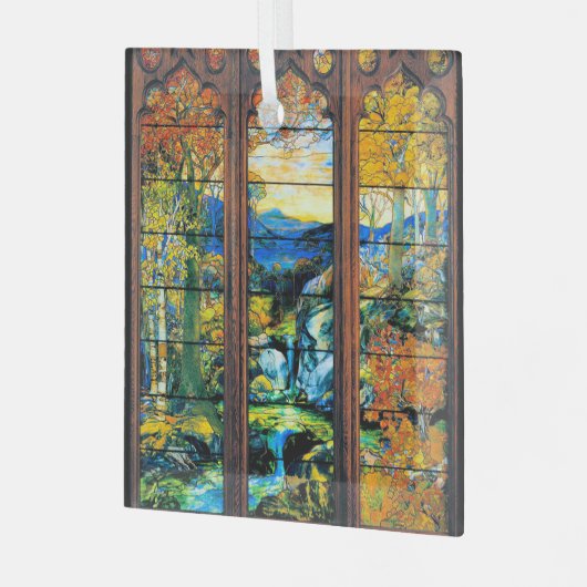 ティファニーステンドグラス窓秋風景 ガラスオーナメント (正面左)