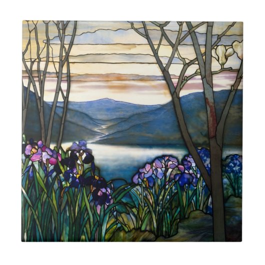 ティファニータイルカラフル山景色 タイル (正面)