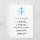 ティファニーターコイズクロスクリスチャン結婚式招待 招待状 (正面)